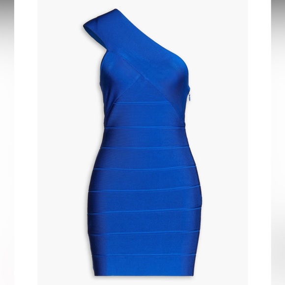 Blue Herve Leger One Shoulder Dress size Medium NWT - Picture 2 of 5